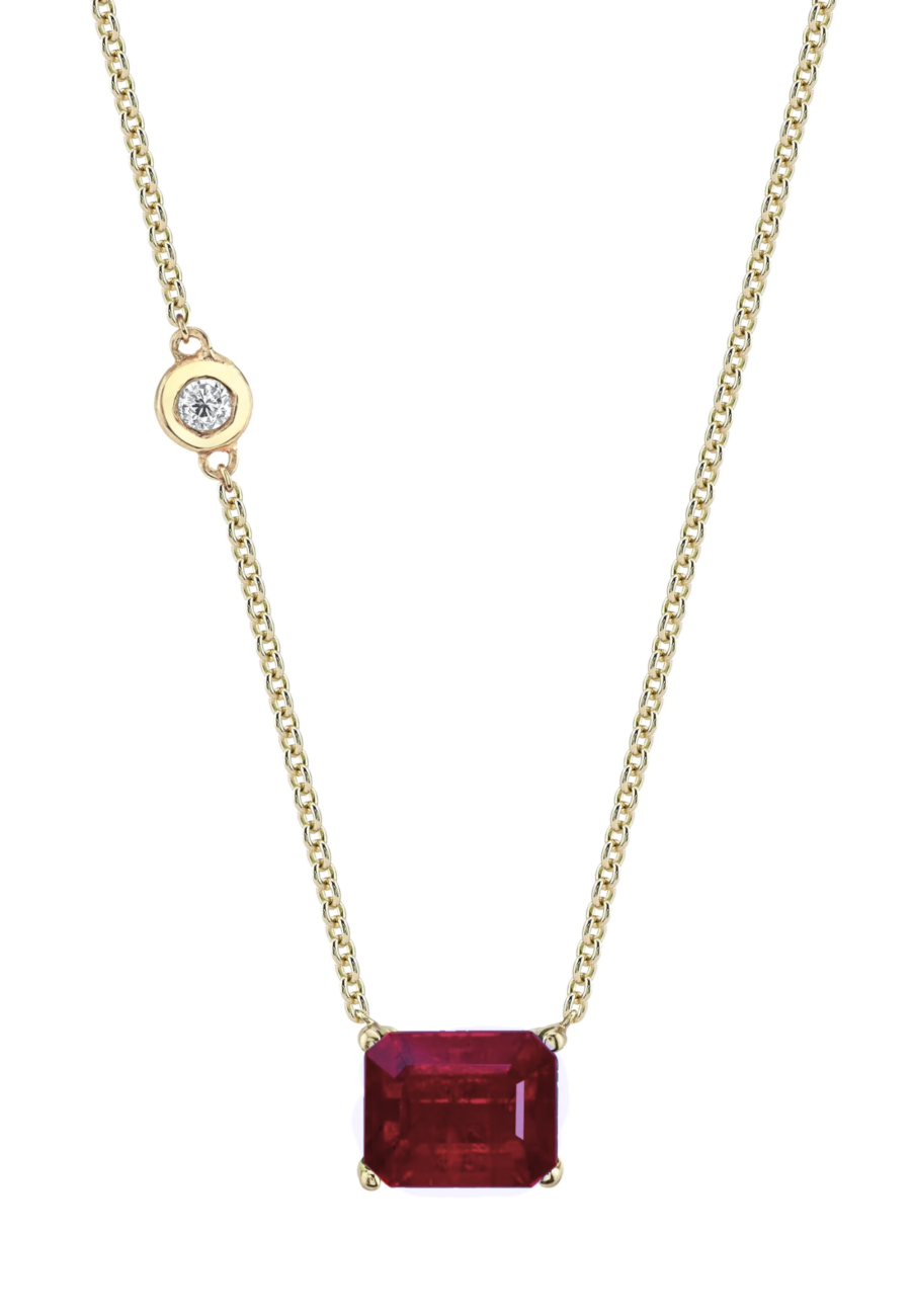 RUBY SOLITAIRE NECKLACE