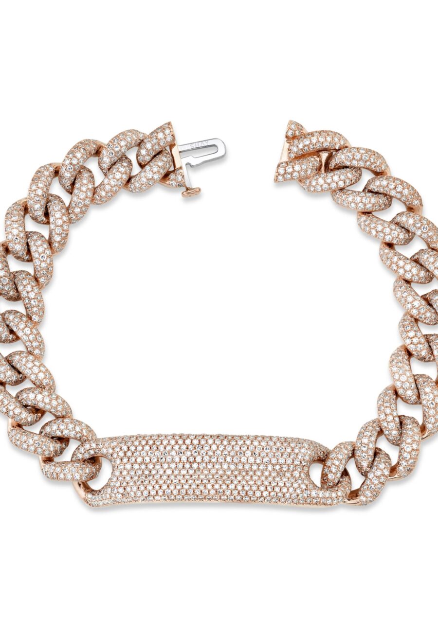 DIAMOND FULL PAVE ID ESSENTIAL LINK BRACELET
