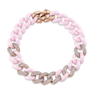 PINK CERAMIC PAVE ESSENTIAL LINK BRACELET