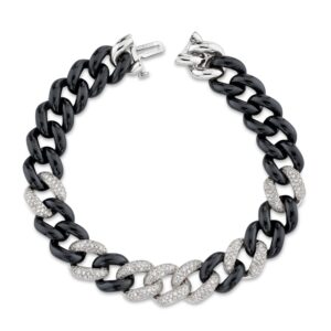 BLACK CERAMIC PAVE ESSENTIAL LINK BRACELET