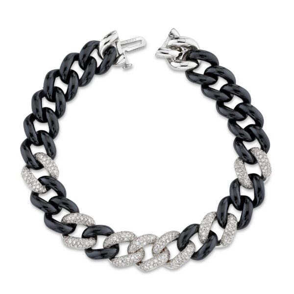 BLACK CERAMIC PAVE ESSENTIAL LINK BRACELET