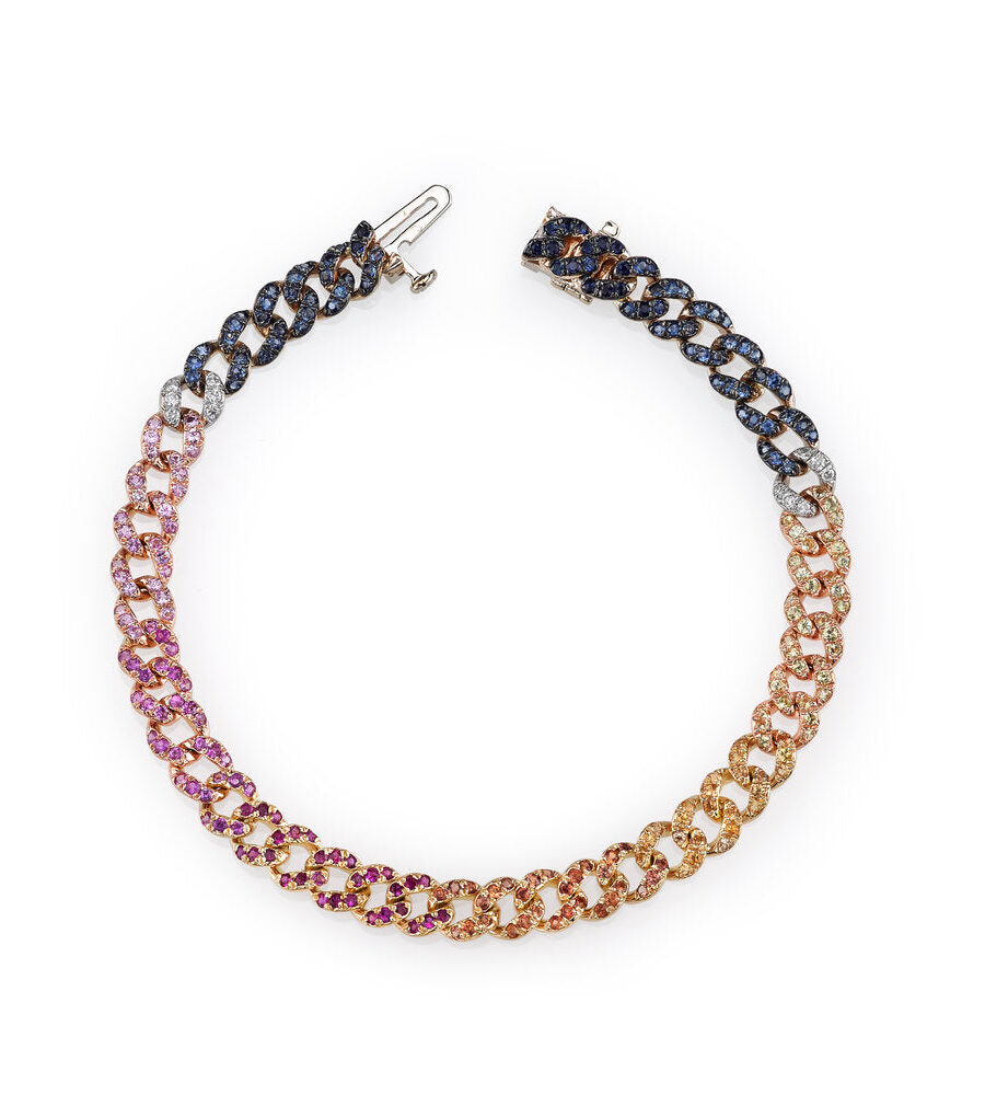 RAINBOW PAVE MINI LINK BRACELET