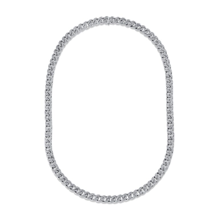 READY TO SHIP DIAMOND PAVE MEDIUM FLAT LINK NECKLACE