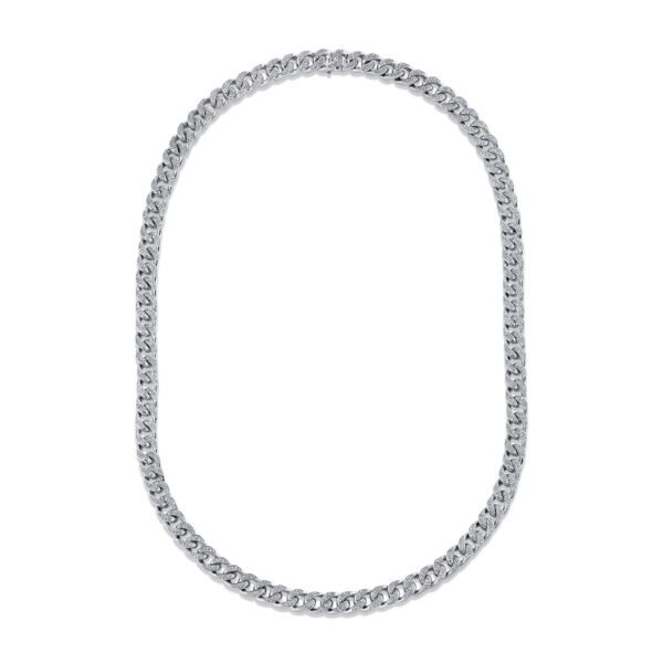 READY TO SHIP DIAMOND PAVE MEDIUM FLAT LINK NECKLACE