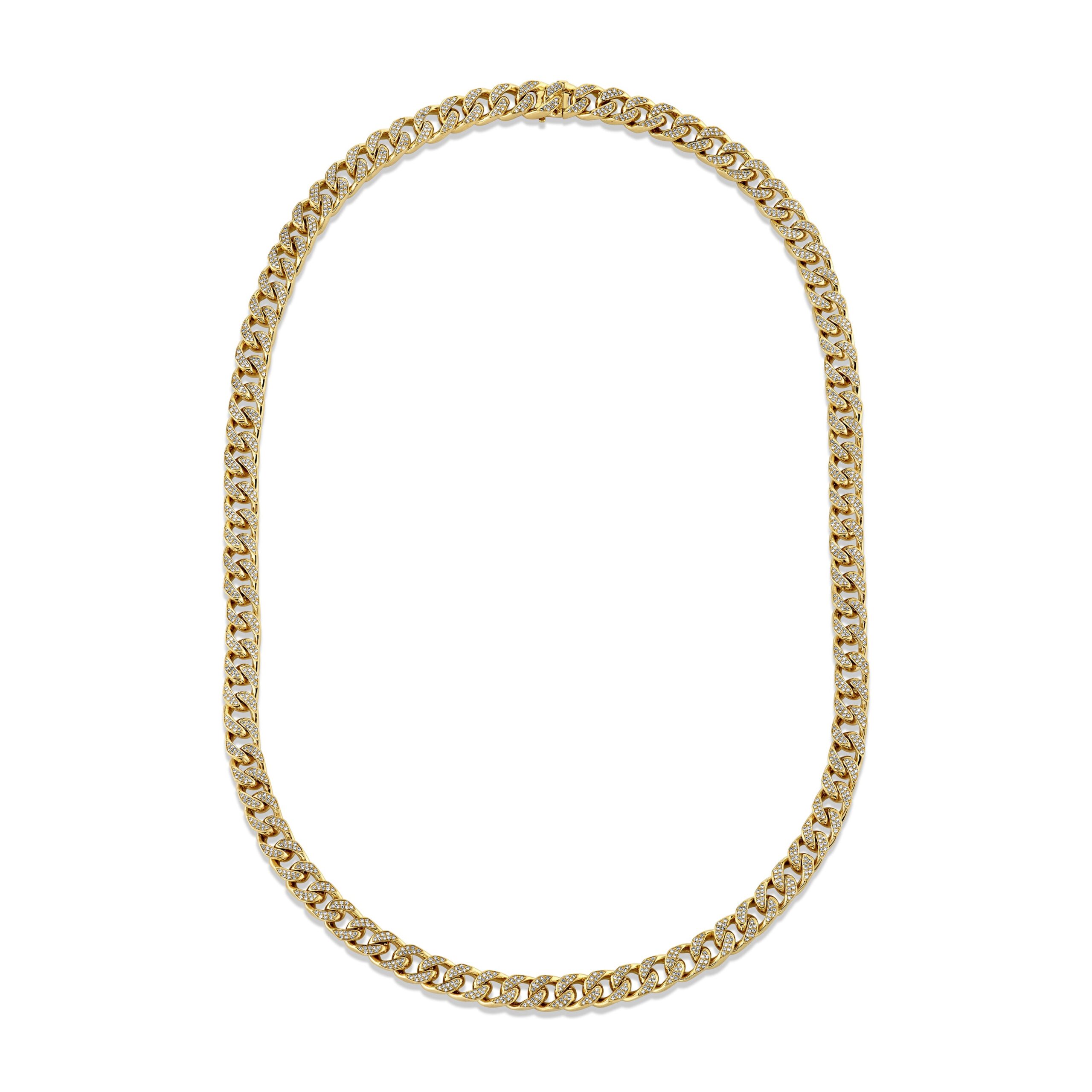 READY TO SHIP DIAMOND PAVE MEDIUM FLAT LINK NECKLACE - Image 3