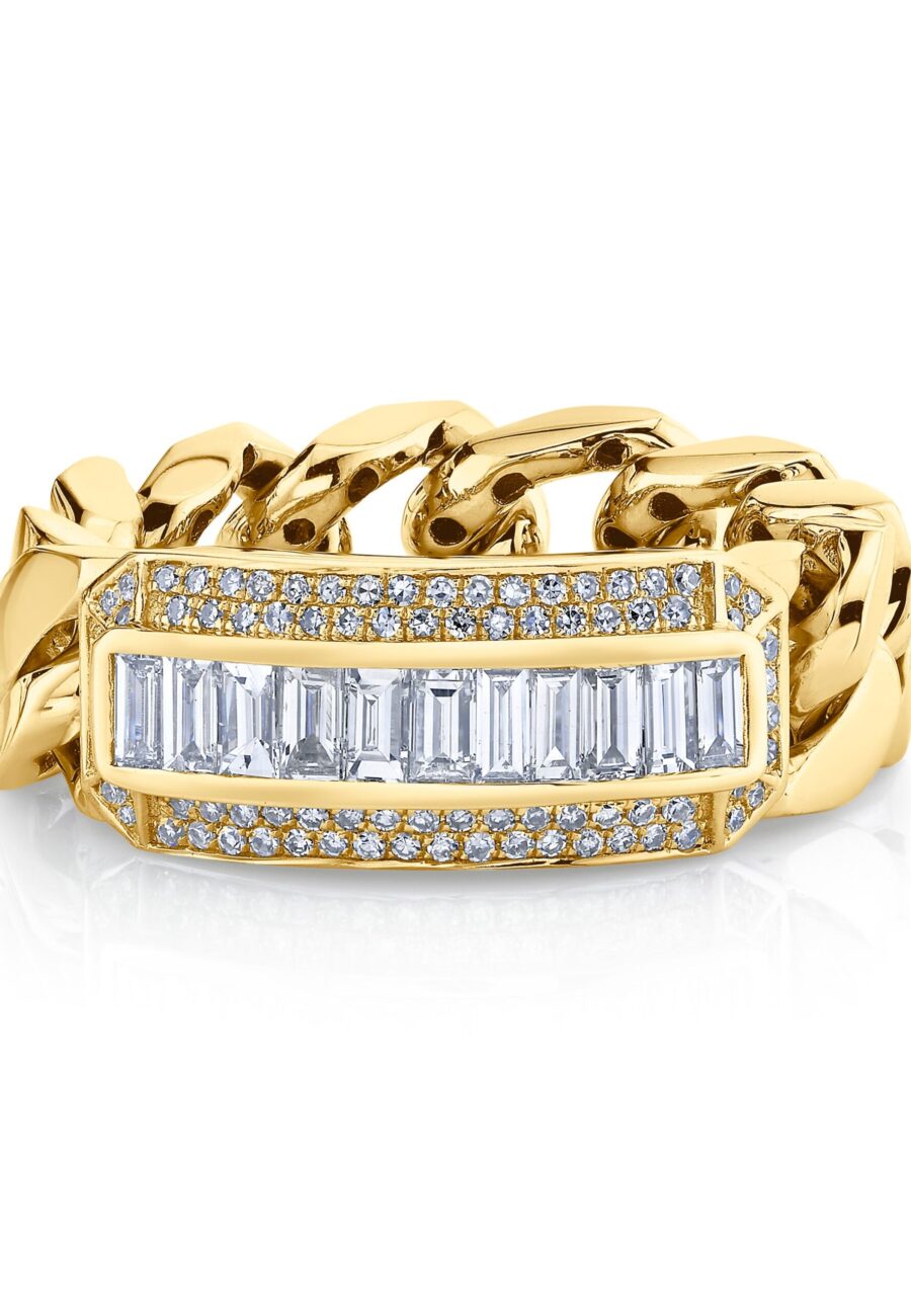MEN'S MIXED DIAMOND LINK RING
