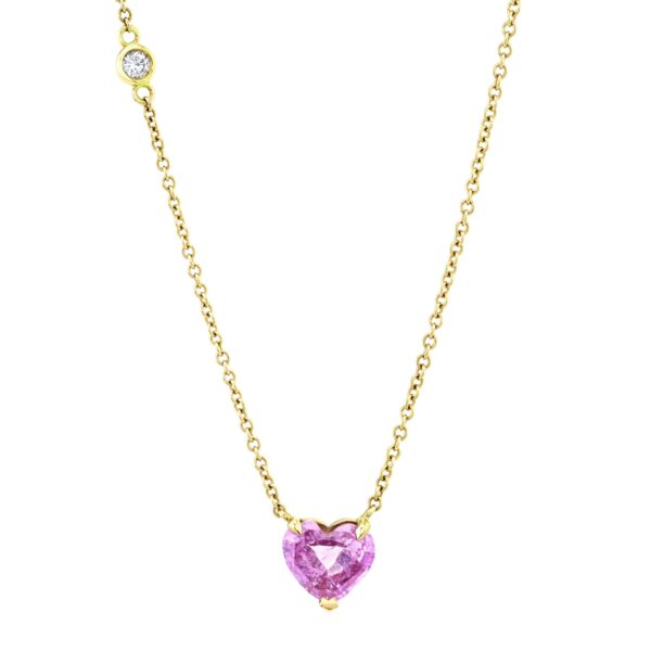 PINK SAPPHIRE HEART NECKLACE