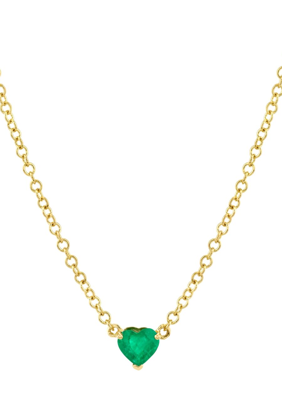 EMERALD BABY HEART NECKLACE