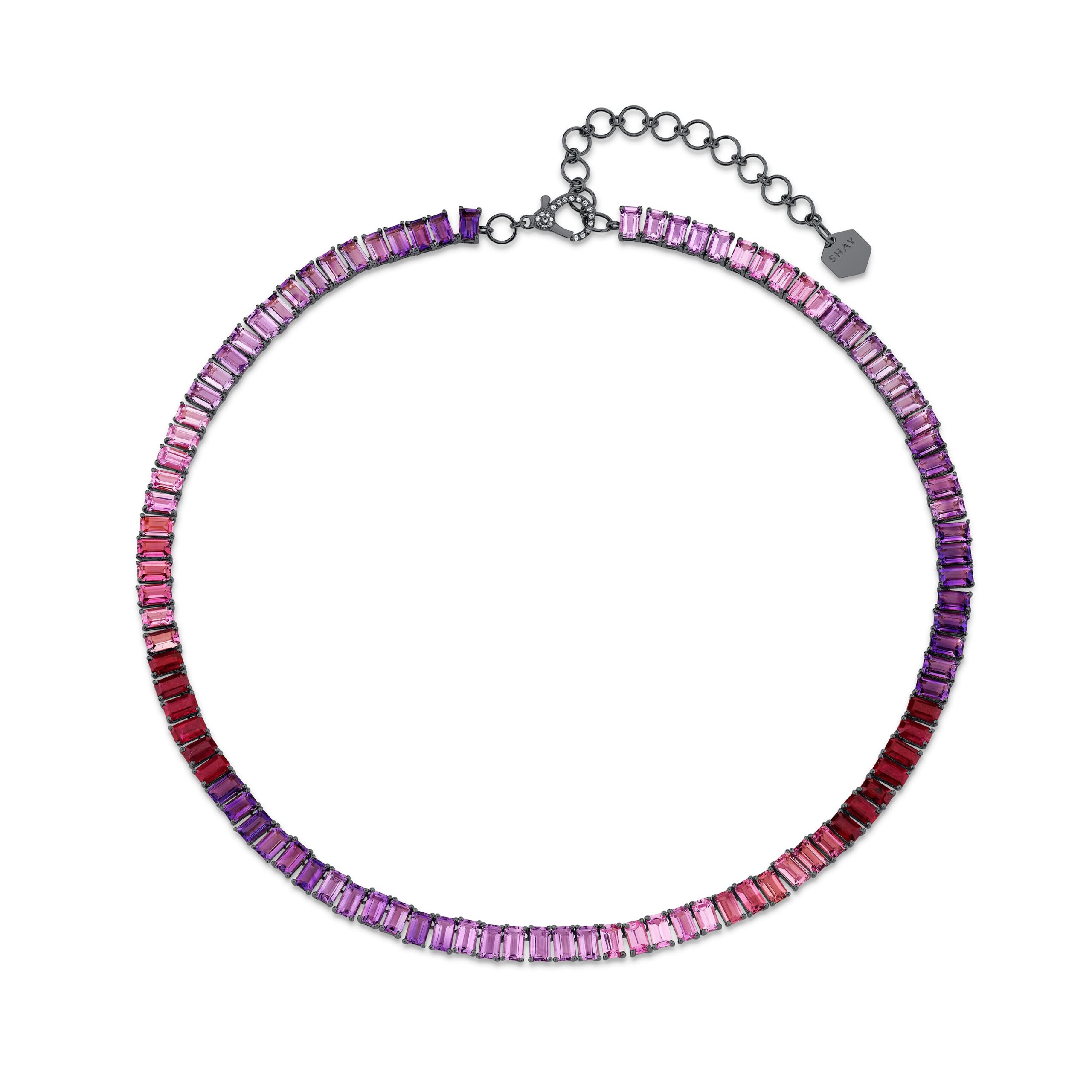 PINK SAPPHIRE OMBRE ETERNITY NECKLACE - Image 5