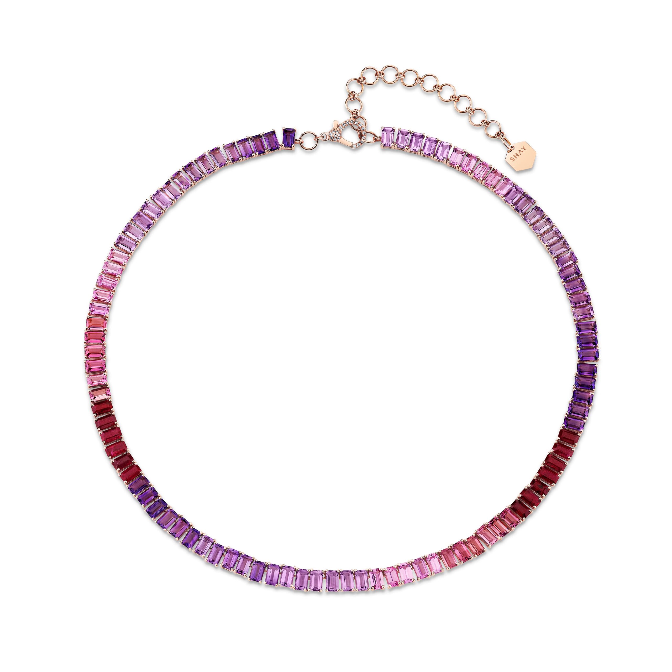 PINK SAPPHIRE OMBRE ETERNITY NECKLACE - Image 3