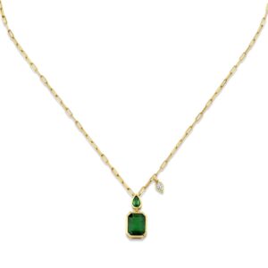 EMERALD DOUBLE DROP NECKLACE