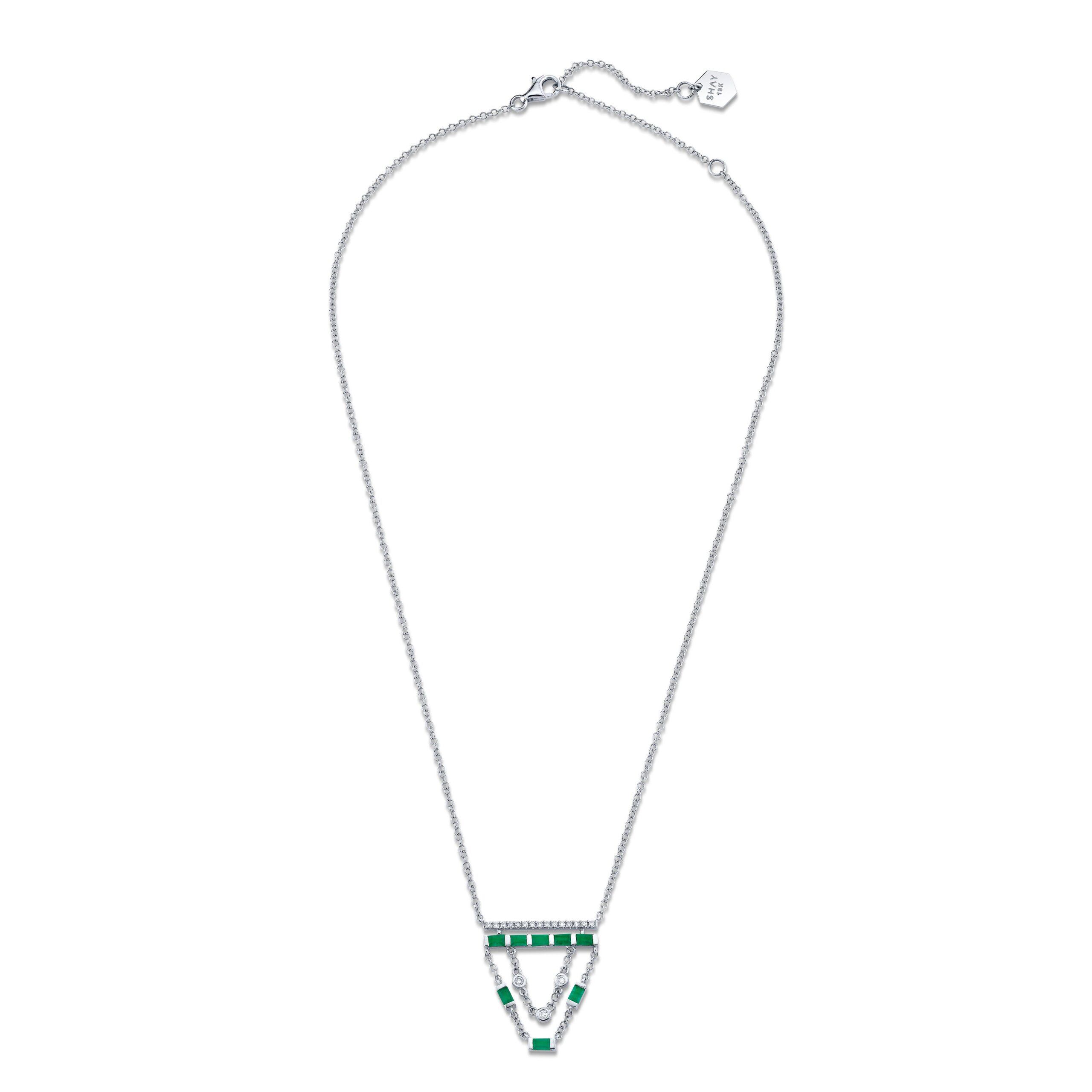 EMERALD & DIAMOND CASCADE NECKLACE - Image 7