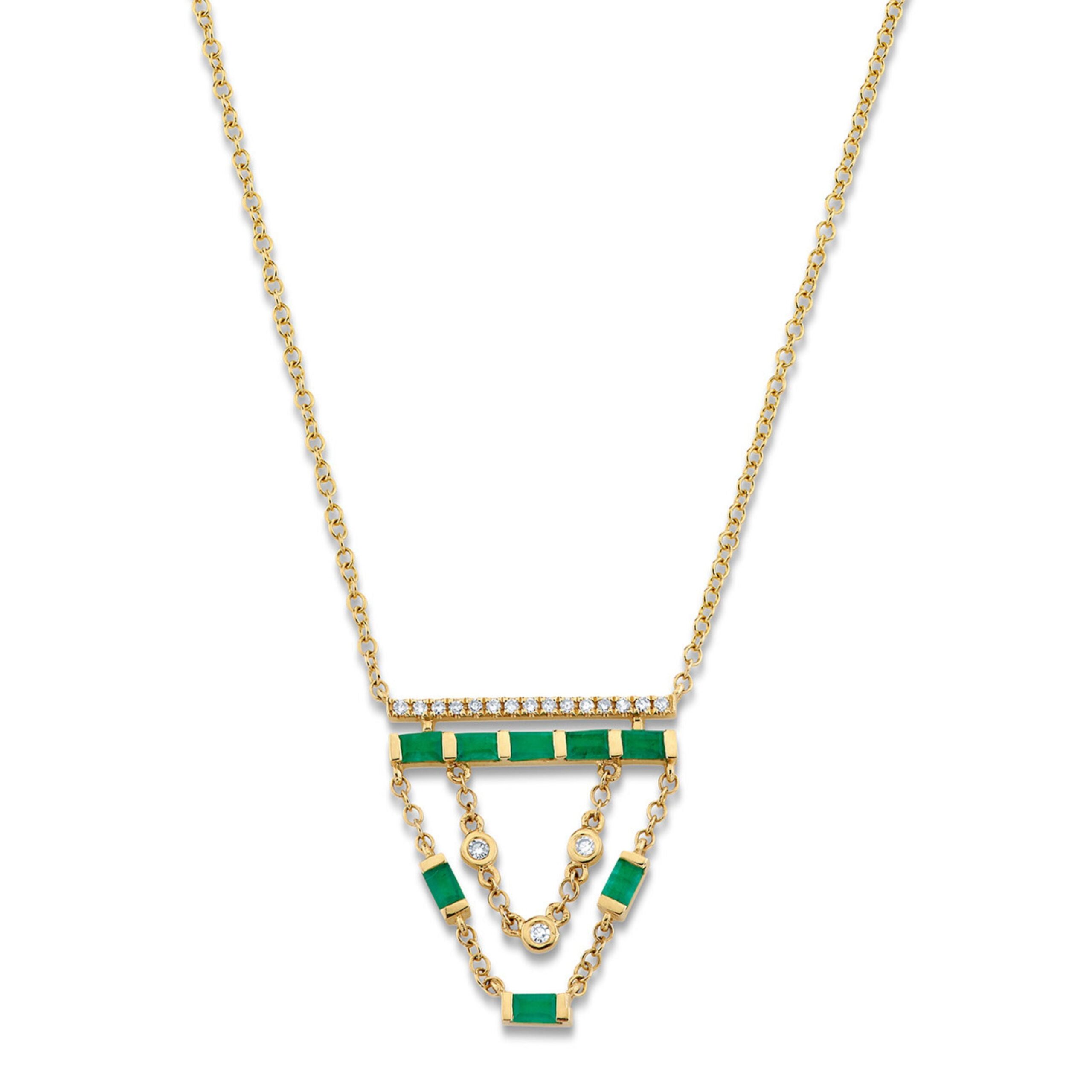 EMERALD & DIAMOND CASCADE NECKLACE - Image 4