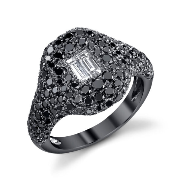 BLACK DIAMOND PAVE PINKY RING