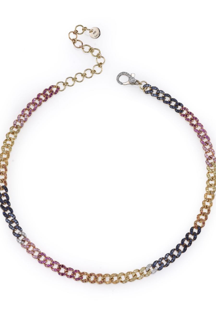 RAINBOW PAVE MINI LINK CHOKER